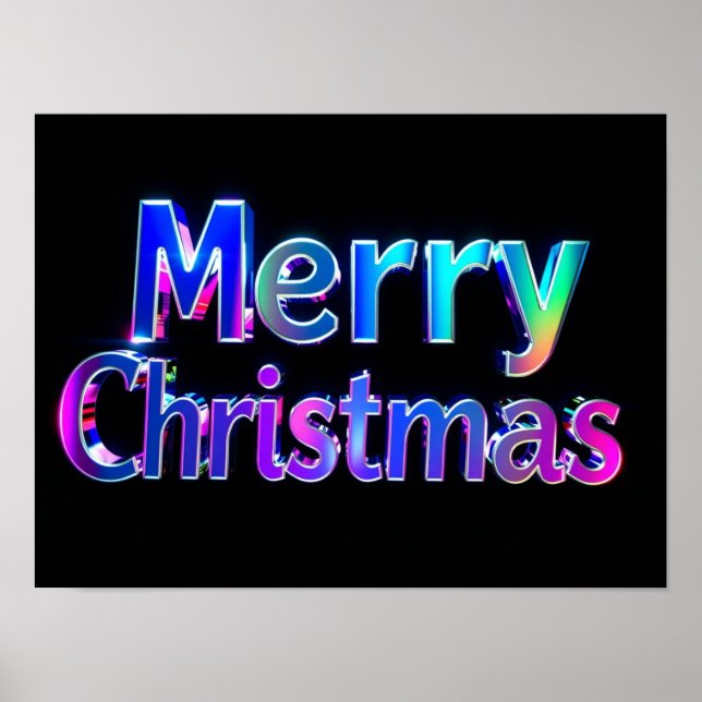 Póster Merry Christmas Luxury Typography Poster Paper H25 (Frente)