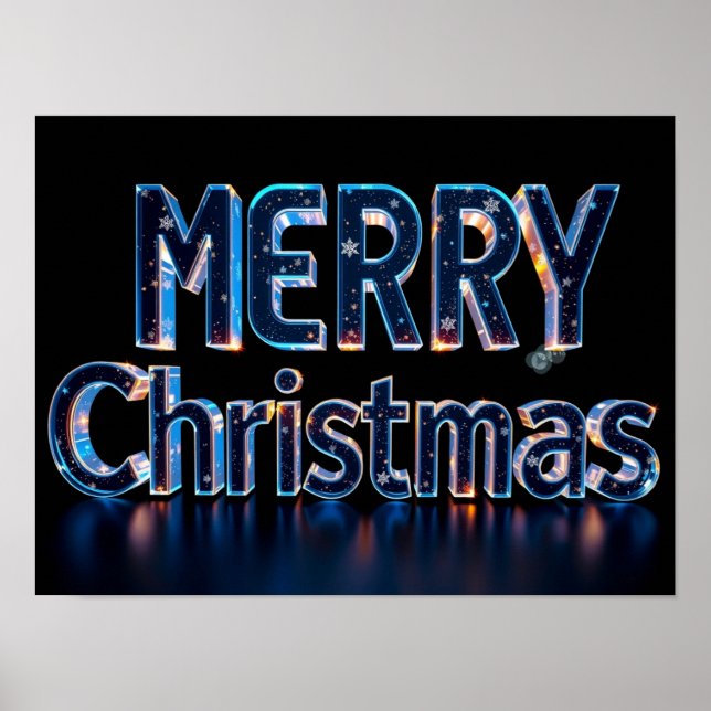 Póster Merry Christmas Luxury Typography Poster Paper H26 (Frente)