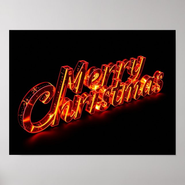 Póster Merry Christmas Luxury Typography Poster Paper H28 (Frente)