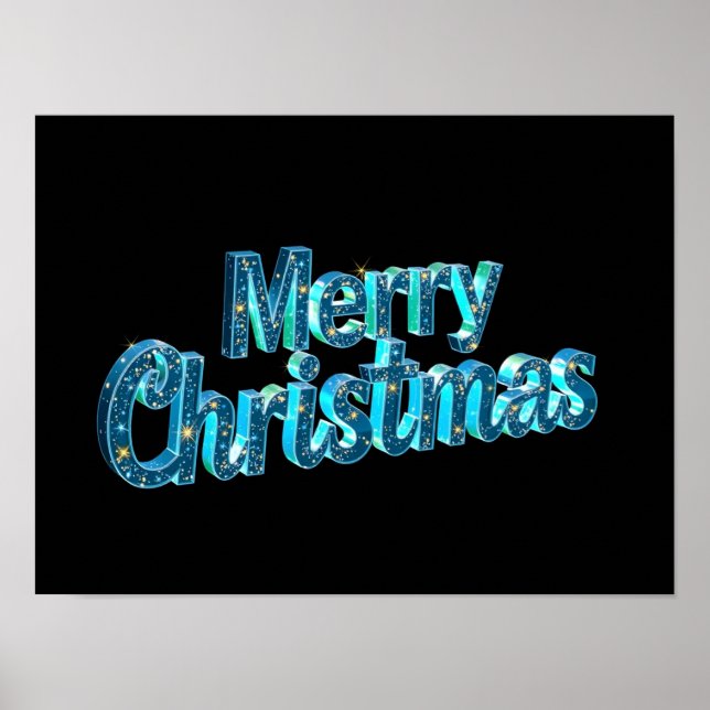 Póster Merry Christmas Luxury Typography Poster Paper H29 (Frente)