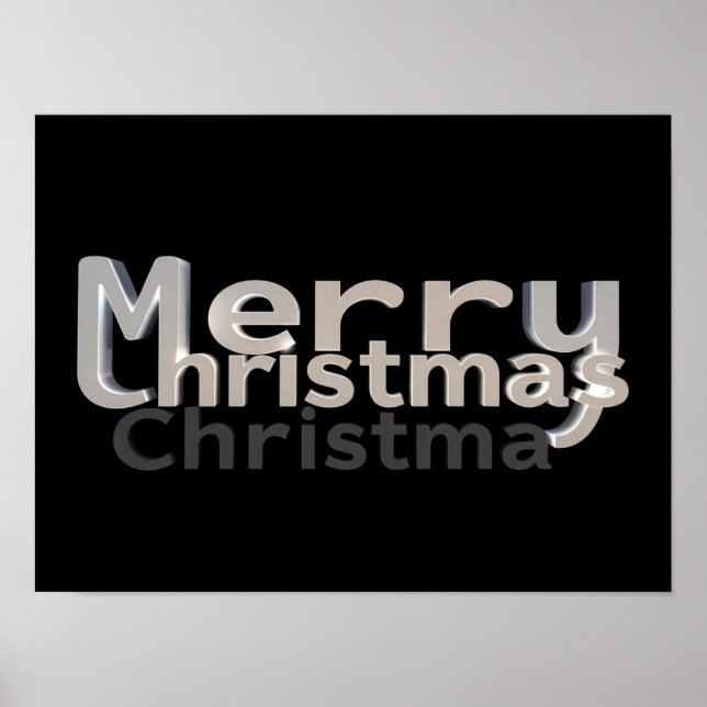 Póster Merry Christmas Luxury Typography Poster Paper H32 (Frente)