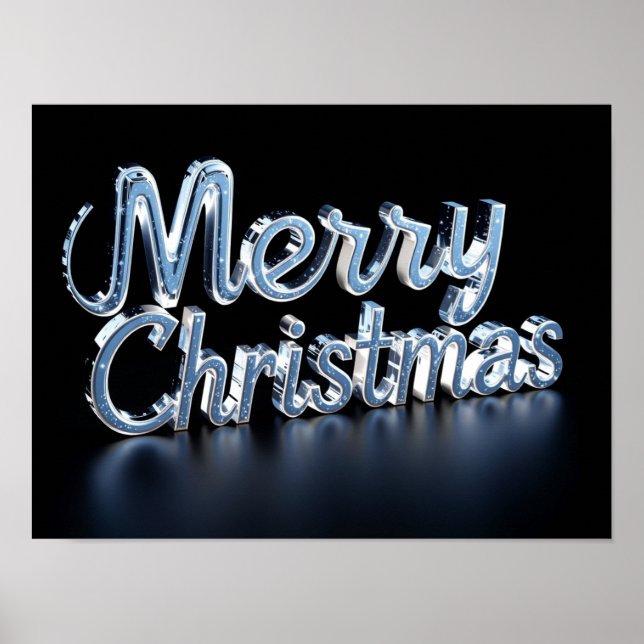 Póster Merry Christmas Luxury Typography Poster Paper H36 (Frente)