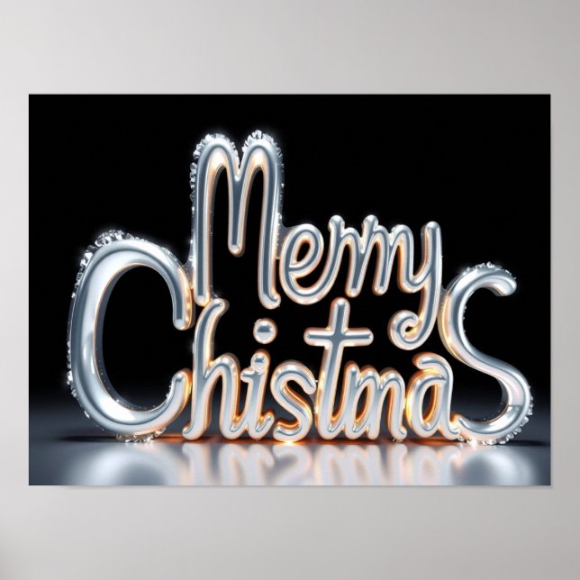 Póster Merry Christmas Luxury Typography Poster Paper H37 (Frente)