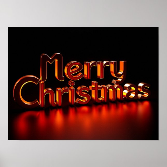 Póster Merry Christmas Luxury Typography Poster Paper H39 (Frente)