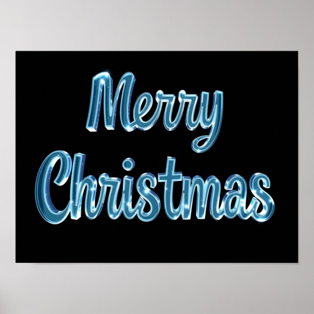 Póster Merry Christmas Luxury Typography Poster Paper H40 (Frente)