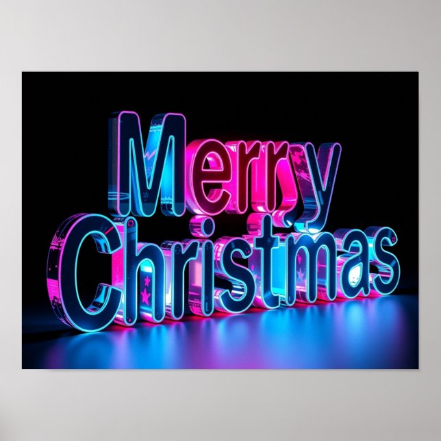 Póster Merry Christmas Luxury Typography Poster Paper H41 (Frente)