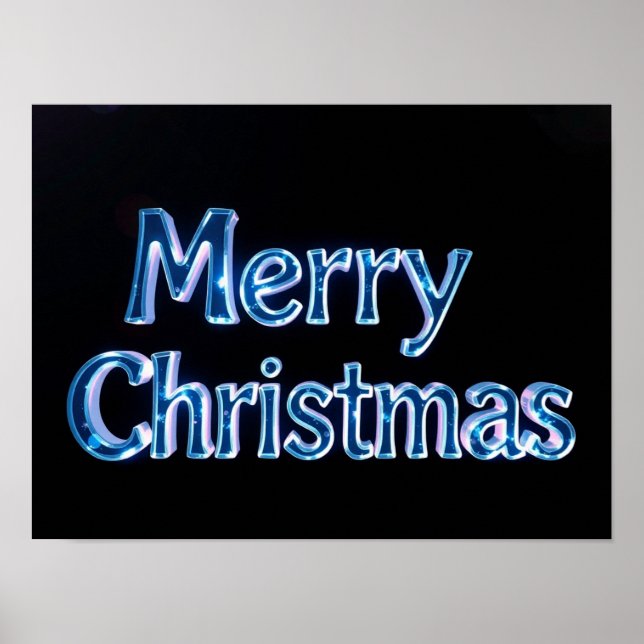 Póster Merry Christmas Luxury Typography Poster Paper H42 (Frente)
