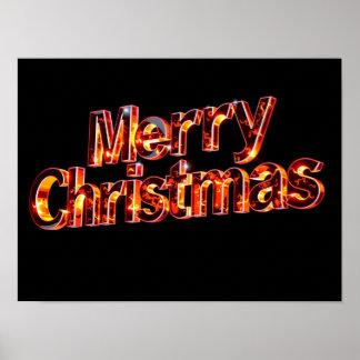Póster Merry Christmas Luxury Typography Poster Paper H44