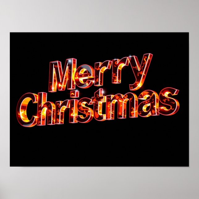 Póster Merry Christmas Luxury Typography Poster Paper H44 (Frente)