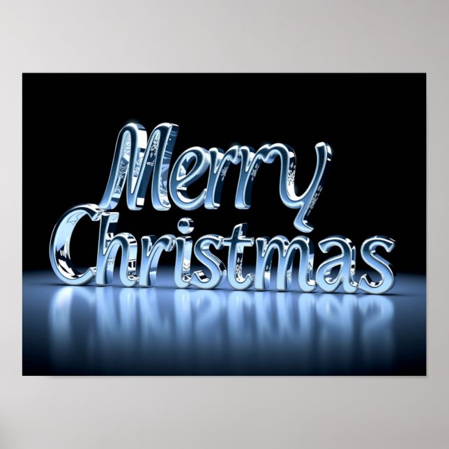 Póster Merry Christmas Luxury Typography Poster Paper H45 (Frente)