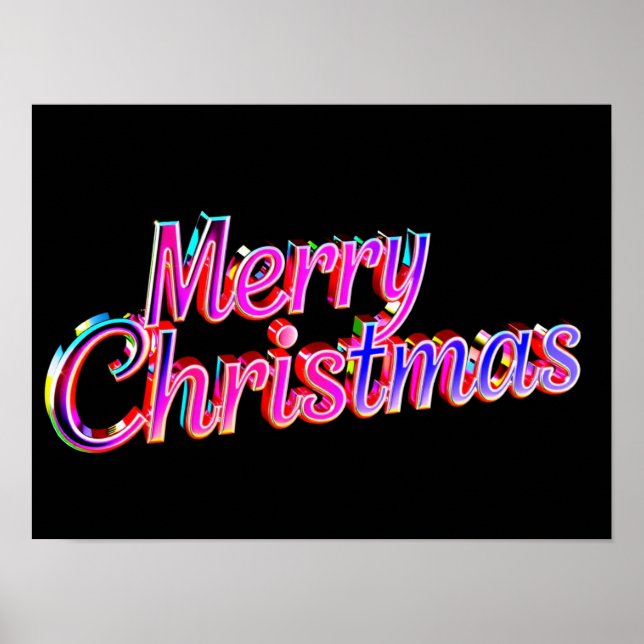 Póster Merry Christmas Luxury Typography Poster Paper H46 (Frente)