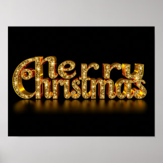 Póster Merry Christmas Luxury Typography Poster Paper H49