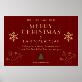 Póster Merry Christmas New Year Festive Celebration Party