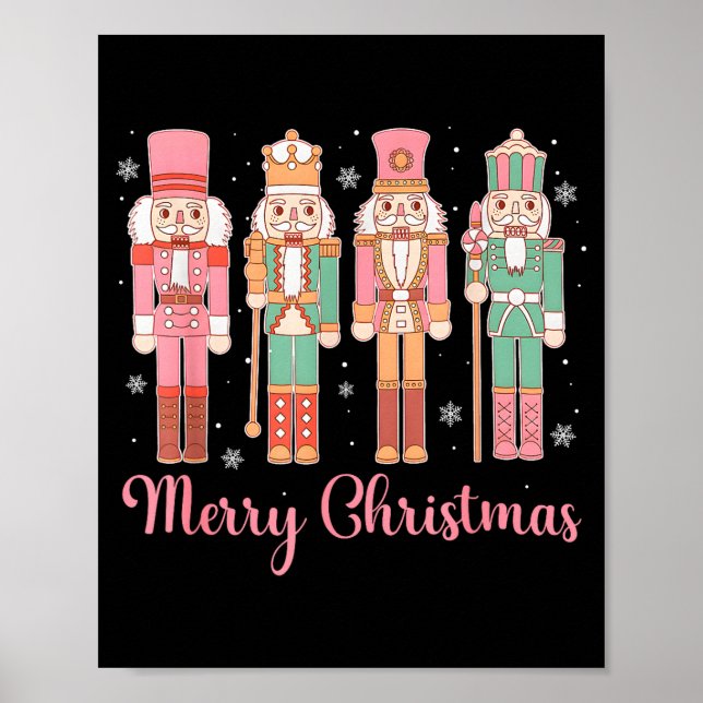 Póster Merry Christmas Nutcracker Ballet Festive Xmas Men (Frente)