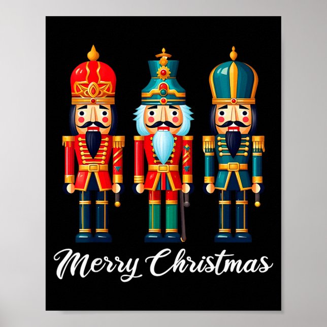Póster Merry Christmas Nutcracker Ballet Festive Xmas Men (Frente)