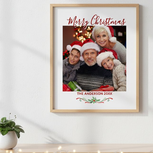 Póster Merry Christmas One Photo Custom  (Subido por el creador)