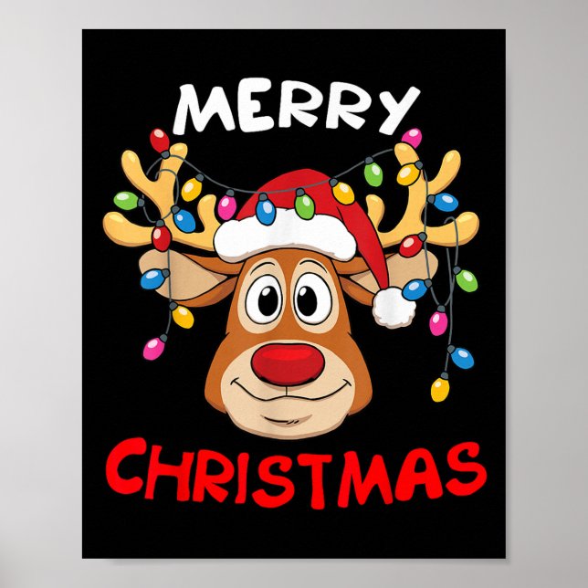 Póster Merry Christmas Reindeer Xmas Family Men Women  (Frente)