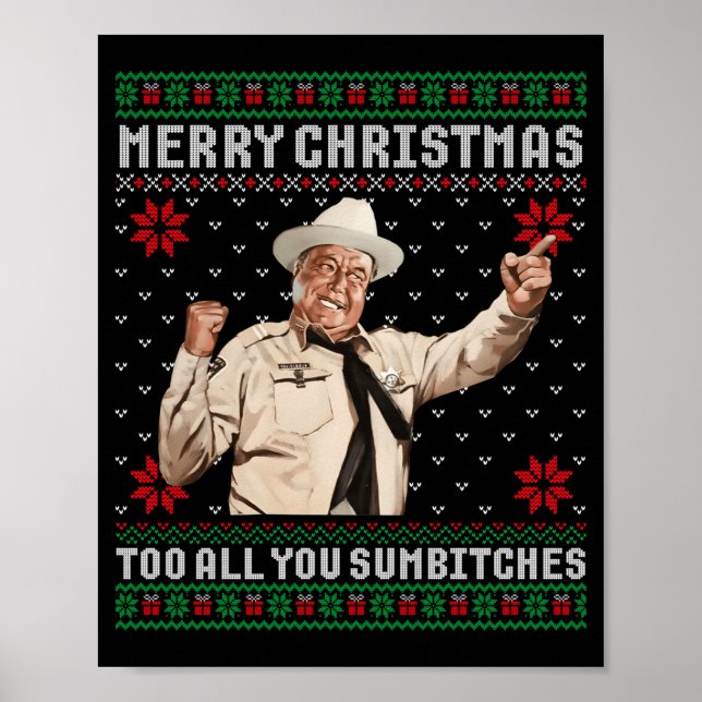 Póster Merry Christmas To All You Sumes Ugly Sweater Vint (Frente)