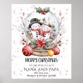 Póster Merry Christmas To The World's Best Grandparents 