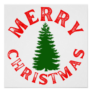PÓSTER MERRY CHRISTMAS TREE
