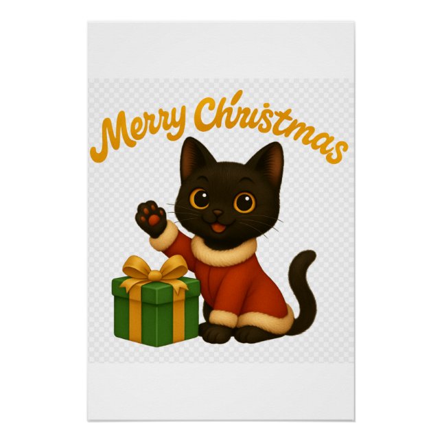 Póster Merry Christmas with Emi the Black Cat (Anverso)