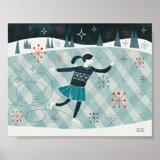 Póster Merry Christmastime Skater (Frente)