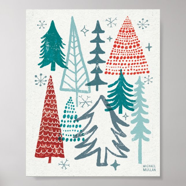 Póster Merry Christmastime Trees (Frente)