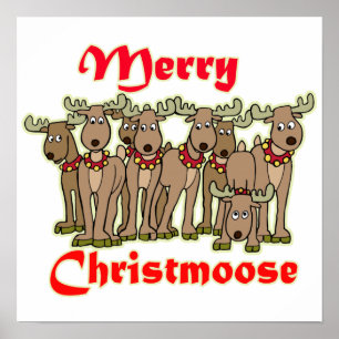 Póster Merry Christmoose