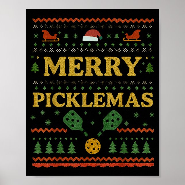 Póster Merry Cklemas Ckleball Christmas Vintage Funny Xma (Frente)
