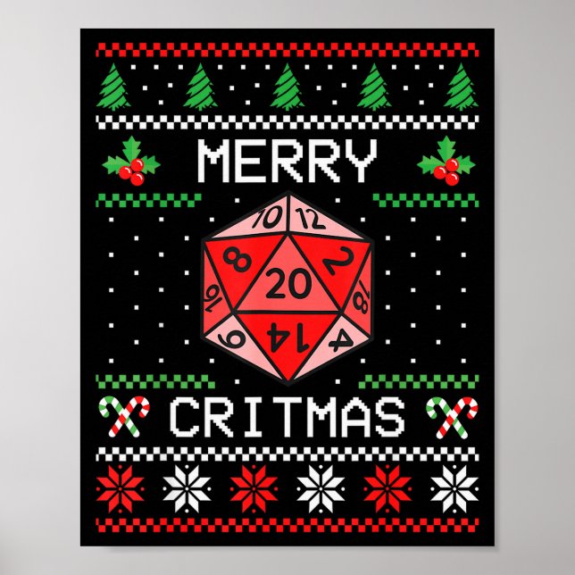 Póster Merry Critmas Christmas Rpg Board Game Role Play U (Frente)