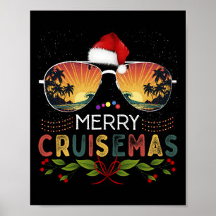 Póster Merry Cruisemas 2024 Navidades Santa Reindeer Crui