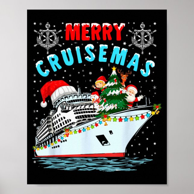 Póster Merry Cruisemas Cruise Ship Family Christmas  (Frente)