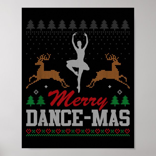 Póster Merry Dance-mas Ballet Dancer Ugly Christmas Balle (Frente)