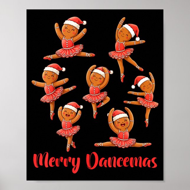 Póster Merry Dancemas Ballet Dancer Gingerbread Teacher C (Frente)