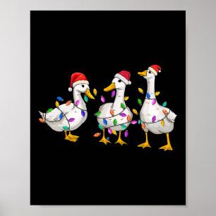 Póster Merry Duckmas Navidades de pato divertidos Duck Xm