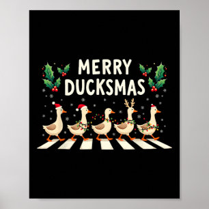 Póster Merry Duckmas Santa Hat Xmas Duck Lover Funny Duck
