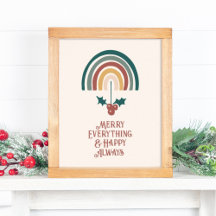 Merry Everything Boho Navidad Rainbow