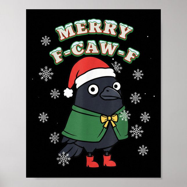 Póster Merry F-caw-f Black Crow Fcawf Christmas Holiday F (Frente)