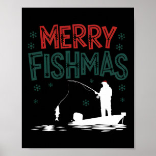Póster Merry Fishmas Navidades divertidos Fishman Holiday