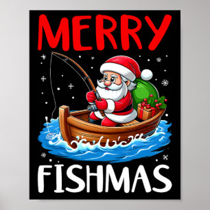 Póster Merry Fishmas Navidades graciosos