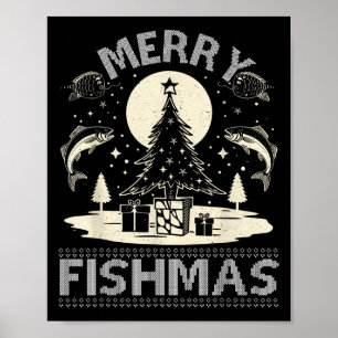 Póster Merry Fishmas Ugly Xmas Sweater - Funny Navidades