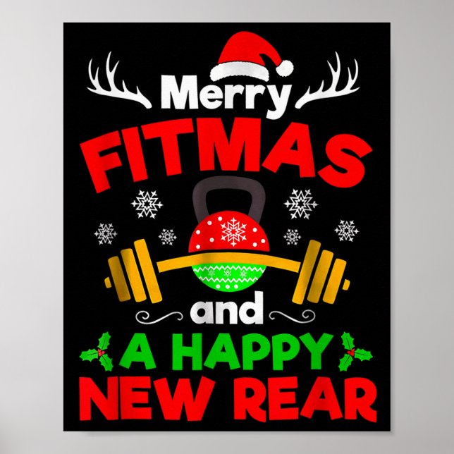 Póster Merry Fitmas And A Happy New Year  (Frente)