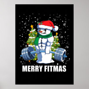 Póster Merry Fitmas, Navidades divertidos, Levantamiento