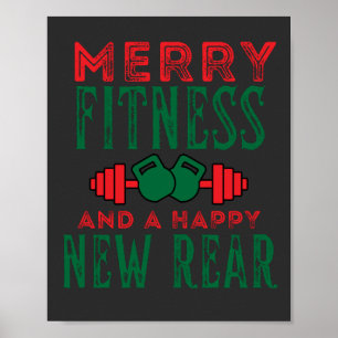 Póster Merry Fitness Y Un Nuevo Feliz Divertido Trasero