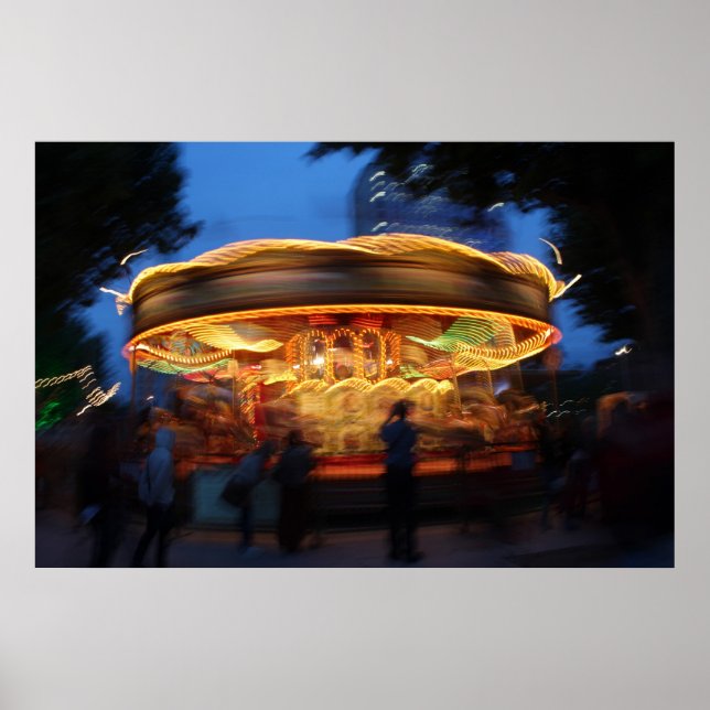 Póster Merry-Go-Round por la noche en Londres (Frente)