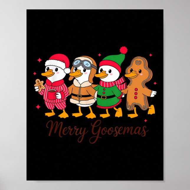 Póster Merry Goosemas Cute Festive Goose Christmas  (Frente)