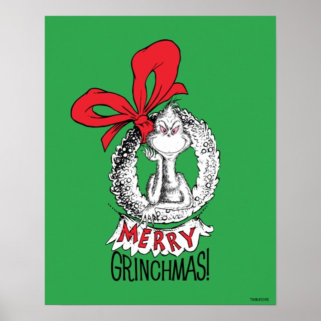 Póster Merry Grinchmas Wreath The Grinch (Frente)