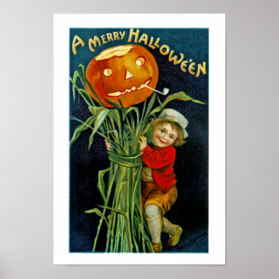 Póster Merry Halloween Jack o' Lantern