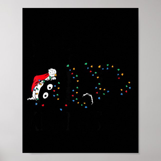 Póster Merry Kissmy Angry Cat Christmas Funny Sarcastic H (Frente)