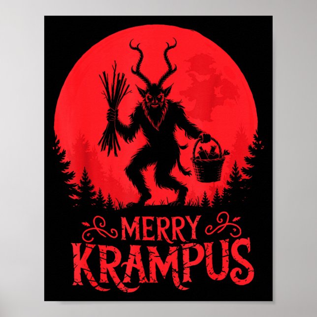 Póster Merry Krampus Christmas Xmas Horror Ugly Sweater E (Frente)